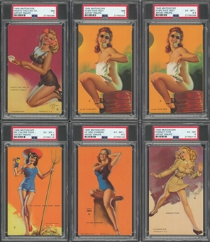 1945 Mutoscope "Artist Pin-Up Girls" Arcade Cards PSA-Graded Partial Set (32/64) Plus Duplicates (4)
